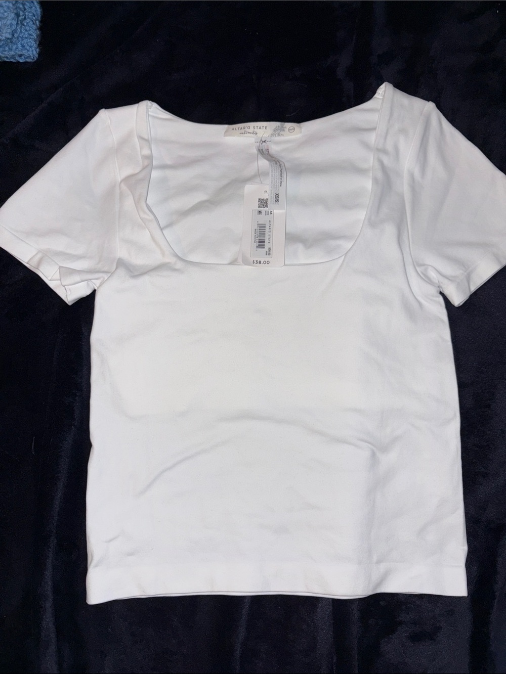 Altar'd State White Short Sleeve Scoop Neck Tee